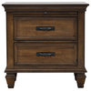 Franco 2-drawer Nightstand With Pull Out Tray Burnished Oak