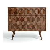 Malmo Mid Century Modern Dresser With 3 Drawers