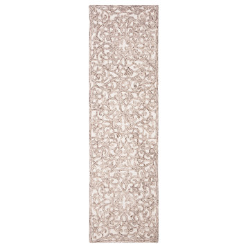 Safavieh Trace Collection TRC103 Rug, Brown/Ivory, 2'3" X 8'