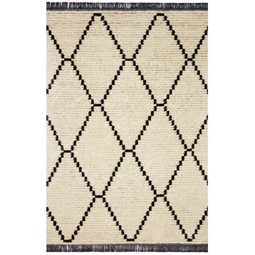 Chris Loves Julia x Loloi Alice Cream/Charcoal 5'-2" x 7'-6" Area Rug