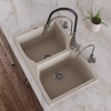 AB3220DI-B Biscuit 32" Drop-In Double Bowl Granite Composite Kitchen Sink