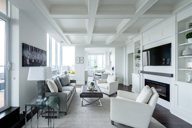 Inspiration for a transitional family room remodel in Toronto