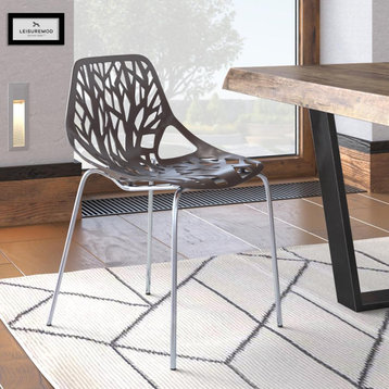 Leisuremod Modern Asbury Dining Chair W/ Chromed Legs Ac16Tp