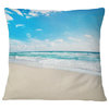 Sea Beach against Wave Foaming Seashore Throw Pillow, 18"x18"