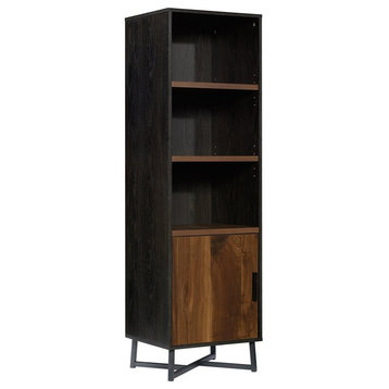 Sauder Canton Lane Engineered Wood Bookcase in Grand Walnut/Black