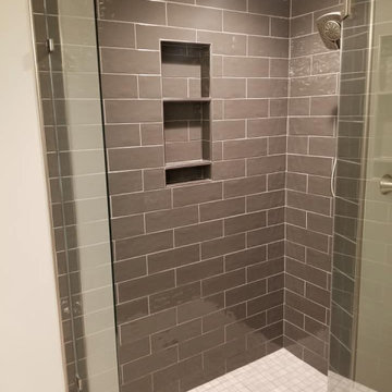 Subway Tile with Schluter System Bathroom