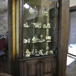 Rustic Lighted Display Cabinets - Display And Wall Shelves 