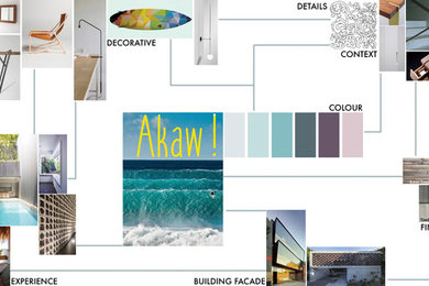 Beach style home design photo in Other