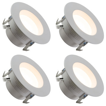 4" Downlight Retrofit, 10W Dimmable, Warm White 3000k, 4-Pack