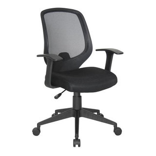 Office Star Antimicrobial Vinyl Adjustable High Back Office Desk Chair with  Fixed Padded Aluminum Arms and Chrome Base, Dillon Steel