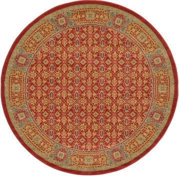 Unique Loom Red Jefferson Palace 6' 0 x 6' 0 Round Rug