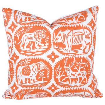 Orange Safari Petite 90/10 Duck Insert Pillow With Cover, 16x16