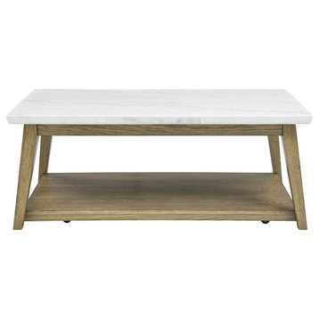 Vida Marble Top Cocktail Table w/Casters