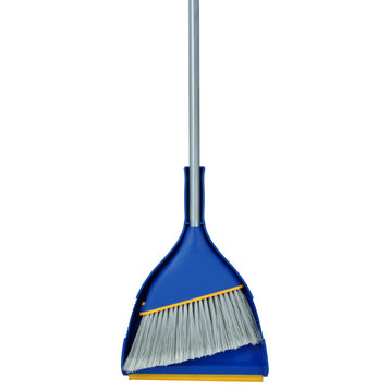 Superio Angle Broom with Clip-On Dustpan Set Angle Shape to Reach Narrow Spaces.