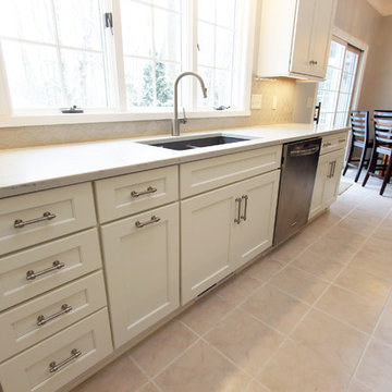Stunning White Kitchen and Onyx Island with Refaced Butler's Pantry