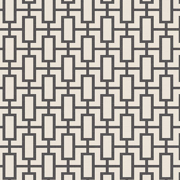 Modern Geometric Wallpaper, Black and Beige, Set of 4 Bolts