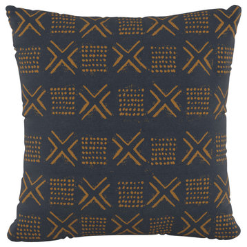18" Decorative Pillow Polyester Insert, Remmy Navy Ochre