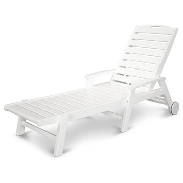 Trex Outdoor Furniture Yacht Club Wheeled Chaise, Classic White