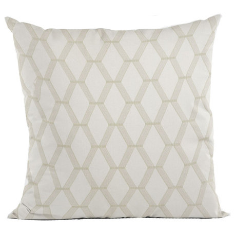 Pearl Diamond Shiny Fabric With Embroidery Luxury Throw Pillow, 26"x26"