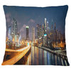 Philadelphia Skyline at Night Cityscape Throw Pillow, 18"x18"