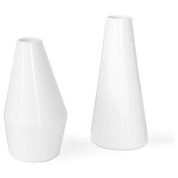 LINO Vases, Set of 2, White