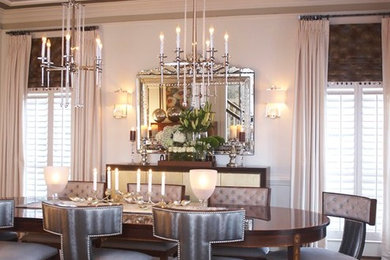 Great room - mid-sized eclectic dark wood floor great room idea in Atlanta with white walls