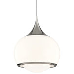 Hudson Valley Lighting - Reese 1-Light Large Pendant, Polished Nickel - With a shade encompassing another shade within it, Reese spins a glossy beauty. The metal rim on the outer shade and the peeking-out inner shade are a couple details contributing to its elegance.