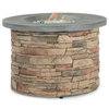 Sego Lily Sage Round Stone Fire Table, 35"x35"