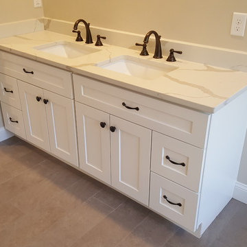 Master Bath White Shaker Framed Cabinetry
