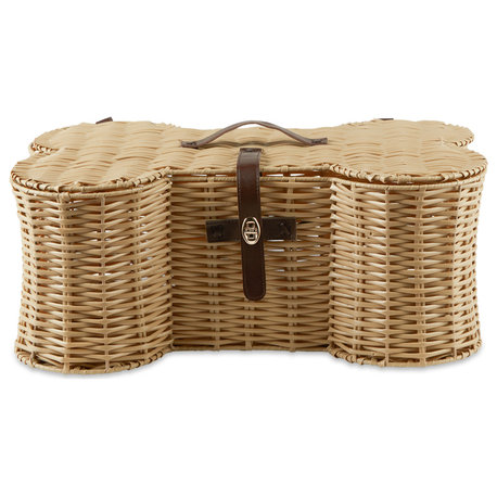 Beige Bone Shape Toy Basket Large 24X15X9