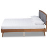 Therese Transitional Gray Fabric Platform Bed, Full