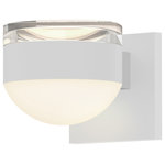 Sonneman - Reals Sconce Dome Lens and Cylinder Cap, Clear Cap, White Lens, Textured White - Beautifully executed forms of sculptural presence and simplicity that are equally at home inside or out.