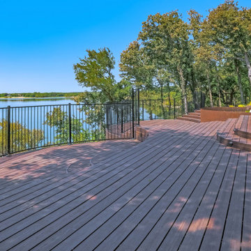 Waterfront deck with pool featuring Rustic Walnut composite decking
