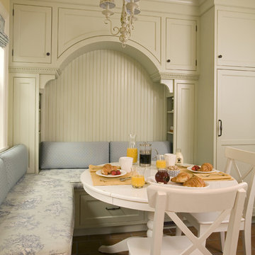 Breakfast nook with built in seating and storage
