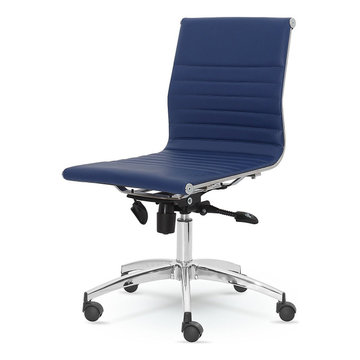 Mid-Back Leather Armless Swivel Conference Chair DY-8712KM