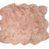 5' X 6' Rose Pink Faux Sheepskin Non Skid Area Rug