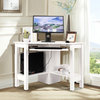 Costway Wooden Corner Desk With Drawer Computer PC Table Study Office White