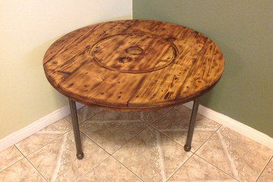 Reclaimed Modern Rustic Wood Spool Coffee / End Table