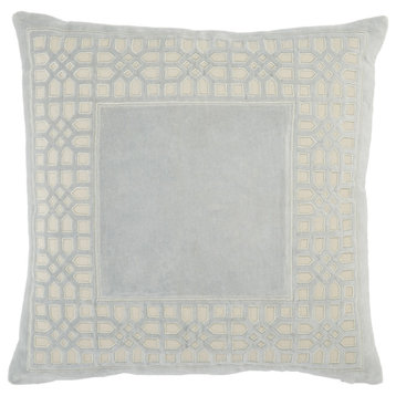 Jaipur Living Azilane Trellis Throw Pillow, Light Blue/Cream, Polyester Fill