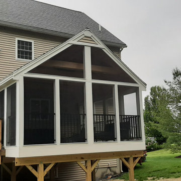 custom screen porch with floor to ceiling screens
