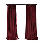 Signature Burgundy Blackout Velvet Curtain Single Panel - Traditional ...