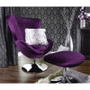 Furniture of America Kip Fabric 2-Piece Accent Chair and Ottoman Set in Purple