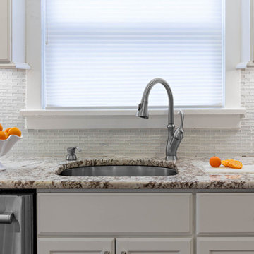 Satin Nickel Pull Down Faucet and Granite Counter top