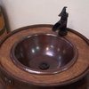 Rustic 14" Round Copper Bath, Perfect for Wine & Whiskey Barrel Sink