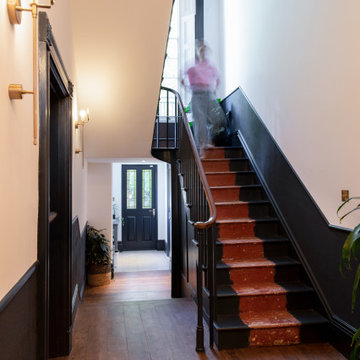 A traditional hallway with self moderating heating and lighting