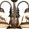 Yellowstone 3-Light LED Moose Fan Kit or Chandelier, Dual Mount Burnished Bronze
