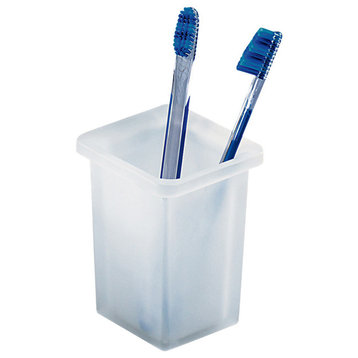 Square Frosted Glass Toothbrush Holder
