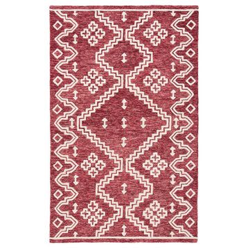 Safavieh Abstract Collection, ABT852 Rug, Red/Ivory, 4'x6'