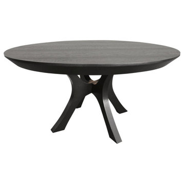 The Ansel Dining Table, 60", Ebony, Transitional, Round