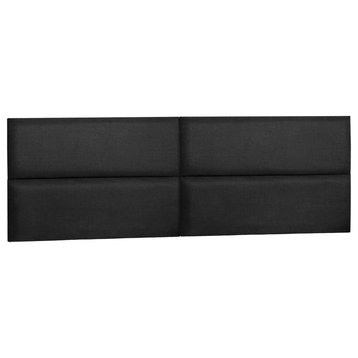 38"x 11.5" Upholstered Wall Mounted Headboard Panels, 8 PCs, Black
